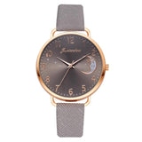 Printed Moon Luxury Women Fashion Watches Simple Female Dress Wristwatches Classical Design Ladies Quartz Leather Watch