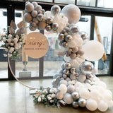 103pcs White Grey Macaron Balloons Garland Arch Set Silver 4D Ball Baby Shower Wedding Decoration Background Wall Party Supplies
