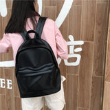 Back to school Korean Style Students Travel Bag Large Capacity Stylish Pu Leather Stundet Backpack  Water Repellent Rucksack New