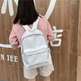 Back to school Korean Style Students Travel Bag Large Capacity Stylish Pu Leather Stundet Backpack  Water Repellent Rucksack New