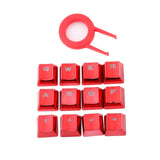 Redragon 12 Keys PBT Double Shot Injection Backlit Metallic Electroplated Red Color Keycaps for Mechanical Switch Keyboards