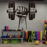 Hand Dumbbell Vinyl Wall Decal Fitness Workout Gym Weightlifting Vinyl Stickers Sport Room Wall Mural Gym Studio Decor AC530