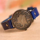 New Vintage Digital Hollow Genuine Cow Leather Strap Watches Women Dress Watches Female Quartz Watch Student Leisure Watch