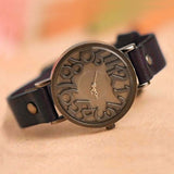 New Vintage Digital Hollow Genuine Cow Leather Strap Watches Women Dress Watches Female Quartz Watch Student Leisure Watch