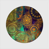 Colorful Carpets for Bedroom Green Mandala Flower Ethnic Round Carpet Carpets for Living Room 100% Polyester Mechanical Wash