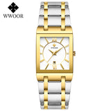 WWOOR Rose Gold Watch Women Square Quartz Waterproof Ladies Watches Top Brand Luxury Elegant Wrist Watch Female Relogio Feminino