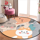 Modern Design Area Rug for Living Room Cartoon Cute Kitten Round Carpets Rugs for Children Rooms Nordic Decoration Home Baby