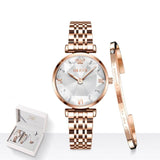 New Women Luxury Jewel Quartz Watch Waterproof Stainless Steel Strap Watch For Women Fashion Date Clock