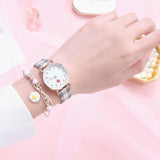 ELegant Women Leather Band Quartz Watch Fashion Students Dress Sports Clock Bracelet Wrist Watches Zegarek Damski