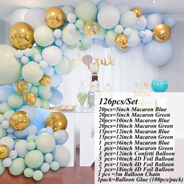 Macaron Metal Balloon Garland Arch Event Party 4D Foil Balloons Adult Wedding Decorations Birthday Party Decor Kids Baby Shower