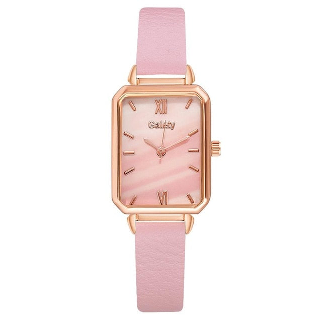 Elegant Women Leather Strap Watches Fashion Ladies Quartz Wrist Watches 2pcs Set Women Business Clock Drop Shipping Reloj Mujer