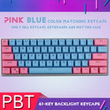 61-Key PBT Backlight DIY Two-Color Mechanical Keyboard Keycap For GH60 / RK61 / ALT61 / Annie / Poker Keyboard keycaps