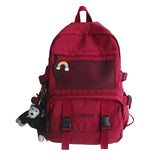 High Quality Women Student Schoolbag Travel Big Capacity Nylon Mochila Laptop Backpack Girl Black for Teenager Bagpack