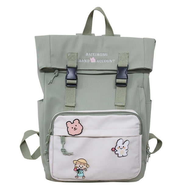College Student Cute Backpack Women Harajuku School Bags Kawaii Backpack Female Fashion Waterproof Nylon Shoulder Bags