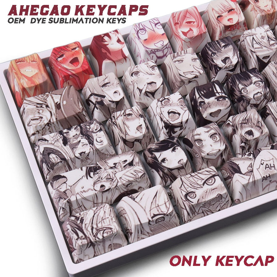 Xpoko 108key Ahegao OEM PBT Keycaps Dye Sublimation Japanese Ukiyo-e Anime keycap For Cherry Gateron Kailh Switch Mechanical Keyboard