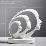 Abstract Face Sculpture Statue Resin Couple Model Modern Home Decoration Accessories Living Room Office Decoration Art Work Gift