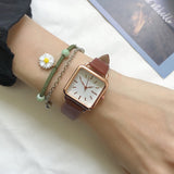 Minimalist Square Women Quartz Watches Qualities Ladies Leather Wristwatches Ulzzang Fashion Brand Simple Female Watch Gifts