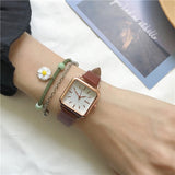 Minimalist Square Women Quartz Watches Qualities Ladies Leather Wristwatches Ulzzang Fashion Brand Simple Female Watch Gifts