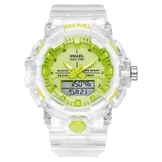 Woman Watch Quartz SMAEL Sports Watches Kids 50M Waterproof Wristwatches Jelly Starp Clock 8025 Children Clocks Lady Watch Women