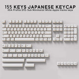 155 Keys XDA Profile DYE-Sub Japanese PBT Keycap Minimalist White Theme Minimalist Style Suitable For Mechanical Keyboard
