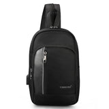 High Quality USB Charging 9.7" iPad  Men Splashproof Crossbody Bag Fashion Casual Messengers Bag For Men Bag Chest Bag