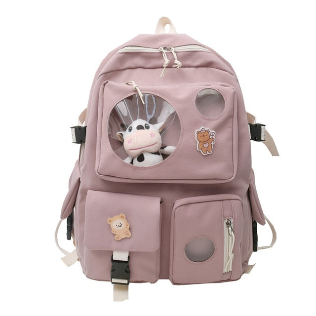 Back to school New Lovely Woman Backpack High Quality Waterproof Nylon School Bag For Teen Girls College Bookbag Student Backpack Bag