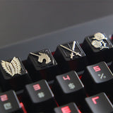 KeyStone Keycap Anime Attack on Titan Zinc-aluminum mechanical keyboard keycap for personalization for Cherry MX axis R4 height