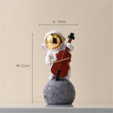 Creative Resin Music Astronaut Home Decor Figurines Nordic Miniature Statues Spaceman Sculptures Home Decoration Accessories