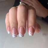 Fashion 24pcs French Nails For Women Simple Pink Ins Style Fake Nails Acrylic fake Full Tips False press on nail