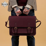 2022 New Women British Leather Handbag Business Briefcase Men 13.3" Laptop Bag Leather Schoolbag Male Shoulder Bag Textbook Bags