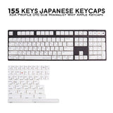 155 Keys XDA Profile DYE-Sub Japanese PBT Keycap Minimalist White Theme Minimalist Style Suitable For Mechanical Keyboard