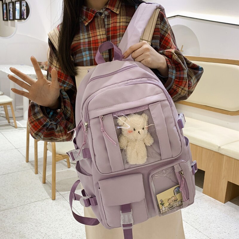 Casual Large Waterproof Kawaii backpack bag for women shoulders schoolbag girls college bolsa feminina korean style backpack