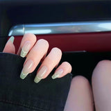 Xpoko 24pcs Light Green Mid-length Ballet Wearable Fake Nails press on Fresh Suitable Girl Woman Summer Decoration Fingernail tips