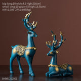 Modern Home Decoration Resin Statue Deer Model Living Room Desk Decoration Ornaments Feng Shui Craft Decoration Accessories Gift