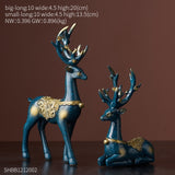 Modern Home Decoration Resin Statue Deer Model Living Room Desk Decoration Ornaments Feng Shui Craft Decoration Accessories Gift