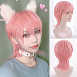 Short Wig Natural Brown Straight For Men Women Male Boy Synthetic Hair With Bangs Cosplay Anime Halloween Daily Wig