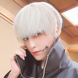 LUPU Black Blonde Short Synthetic Hair Wigs Handsome Boy Cosplay Wig Natural Fake False Hair High Temperature Fiber