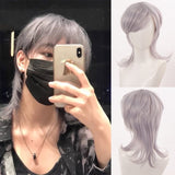 Short Wig Natural Brown Straight For Men Women Male Boy Synthetic Hair With Bangs Cosplay Anime Halloween Daily Wig