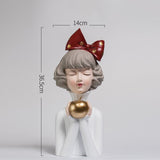 Nordic Bubble Girl Decoration Modern Resin Statue Home Decor Office Sculpture Home Livingroom Decor Gift For Girlfriend