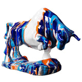 Nordic Art Colorful Cow Figurine Resin Home Decor Statue Modern Living Room Office Home Decoration Ornaments New House Gift