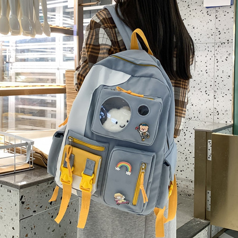 Fashion Women Backpack Leisure Girl Travel Bagpack Cute School Bag for College Waterproof Female Laptop Mochila