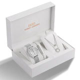 Women Quartz Watch Set Crystal Design Bracelet Necklace Watch Sets Female Jewelry Fashion Silver Luxury Watch Lady&#39;s Gift