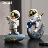 Creative Music Astronaut Figurines Resin Home Decor Nordic Miniature Statues Spaceman Sculptures Home Decoration Accessories