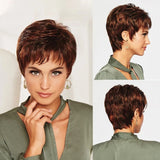 Xpoko Short wig hair extension pixie Cut Wig for Women High Temperature Fiber Wig Fashion Lady Wig mh0811
