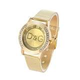 Reloj Mujer Luxury Brand DQG Watches Ladies Fashion Stainless Steel Crystal Wristwatches Women Casual Dress Quartz Gold Clock