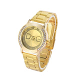 Reloj Mujer Luxury Brand DQG Watches Ladies Fashion Stainless Steel Crystal Wristwatches Women Casual Dress Quartz Gold Clock