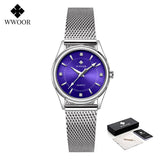WWOOR Women Watches Brand Luxury Diamond Dress Quartz Ladies Wrist Watch Stainless Steel Watches Bracelets For Female Gift Clock