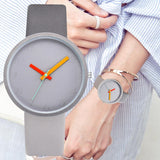 Women's Watch Gray Contrast Leather Quartz Watch Women Men Watches Lovers Unisex Casual Ladies Wrist Watch Relogio Feminino