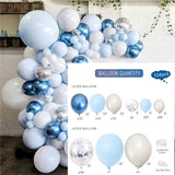 Xpoko Blue Silver Macaron Birthday Balloon Garland Arch Kit Party Foil Metal Balon Weding Baby Shower Birthday Party Decor Kids Adults