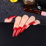 24pcs False Nails Solid Color Long Ballet Fake Nails Full Cover Coffin Nail Tips Press On Nails Kit With Glue Detachable